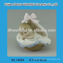 unique white porcelain sleeping baby figurines for promotional gifts